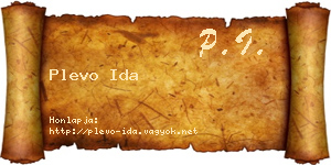 Plevo Ida névjegykártya